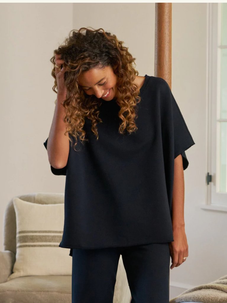 Frank & Eileen - Triple Fleece Raw Rolled Edge Capelet (Olive Style)